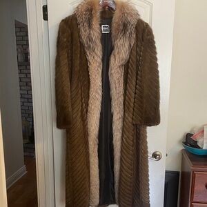 Saga Furs Brown Long Fur Cape